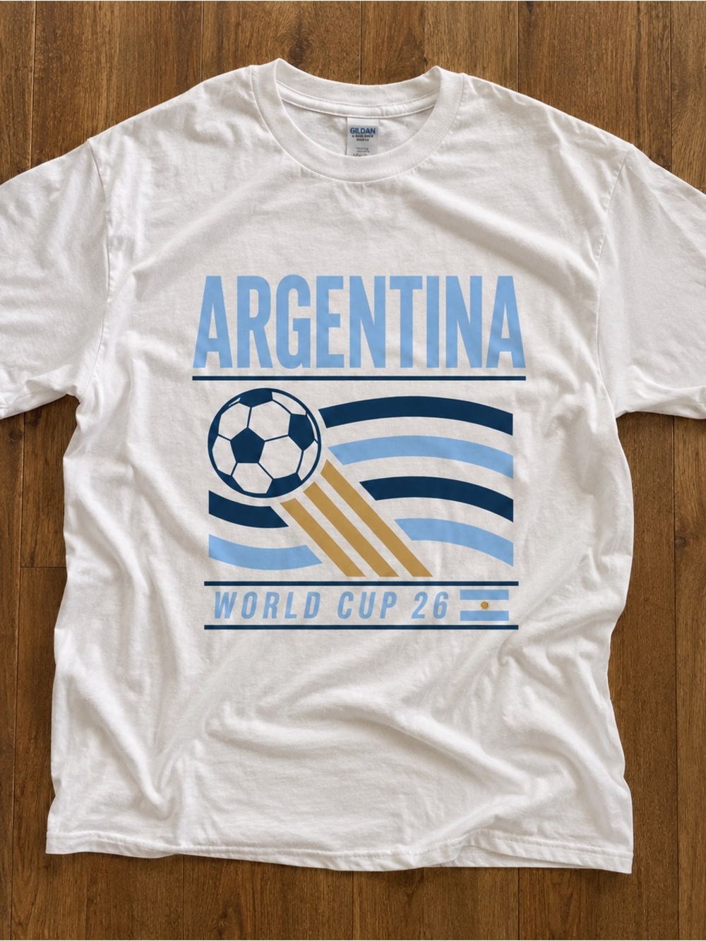 Vintage Argentina Soccer World T-SHIRT WHITE OFF